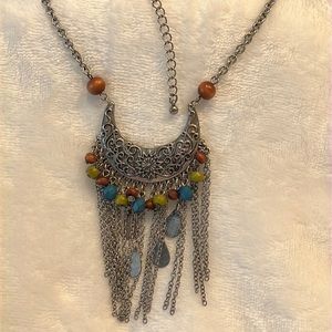 Very funky Necklace, mixed beads and chain